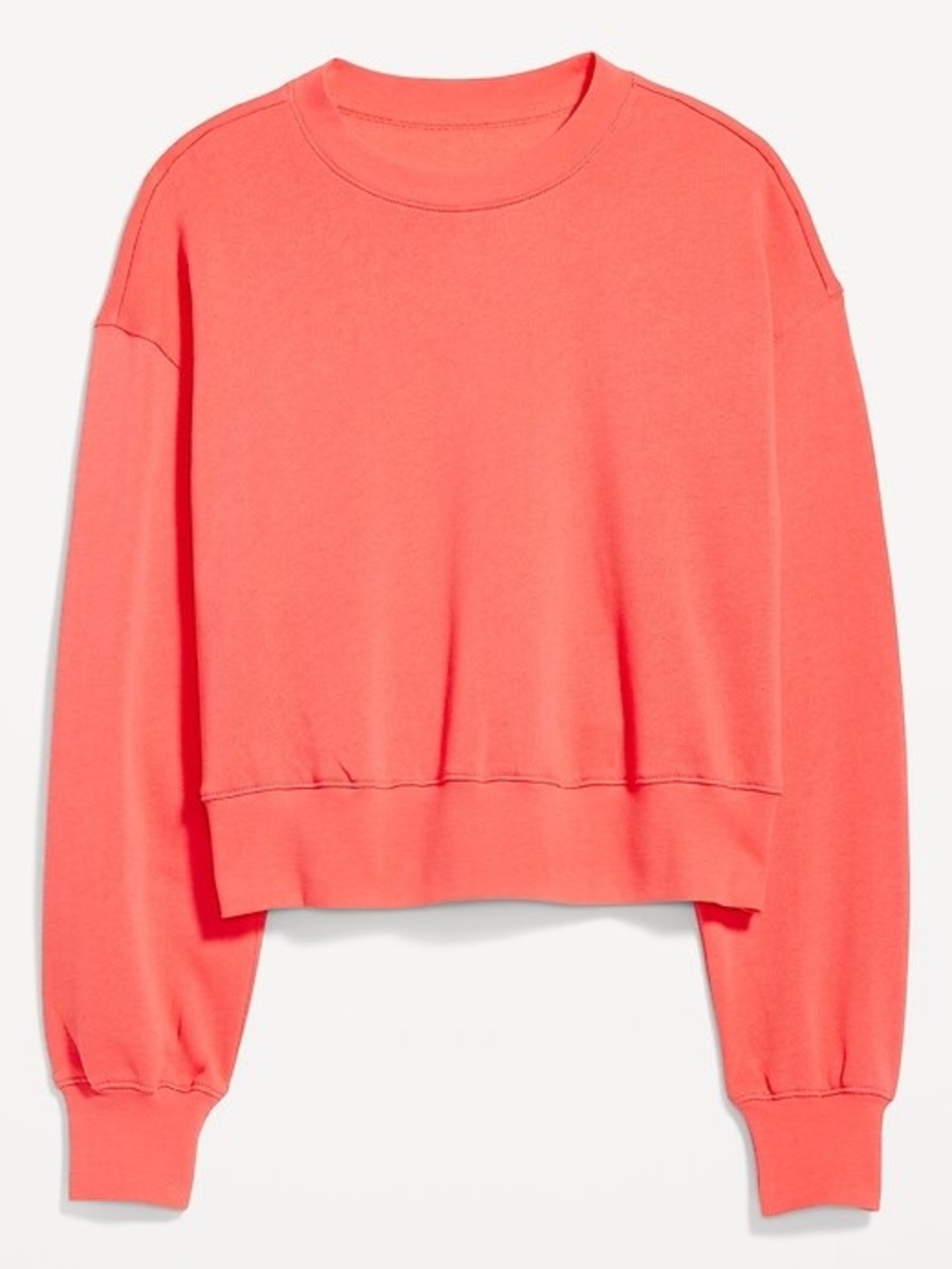 Old Navy Coral Cropped Crewneck Sweatshirt - Women